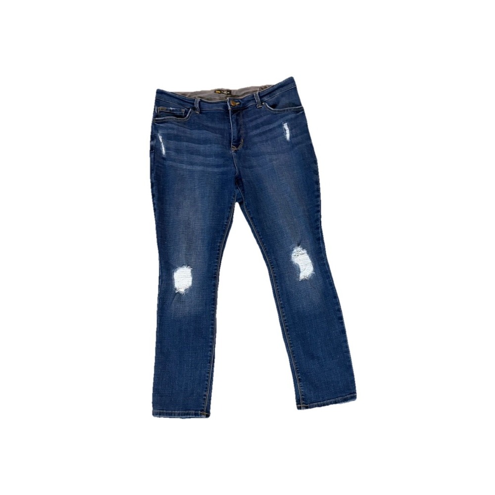 Lee Size 14 Short Skinny Leg Mid Rise Dream Soft Jeans Stretch Closet Staple